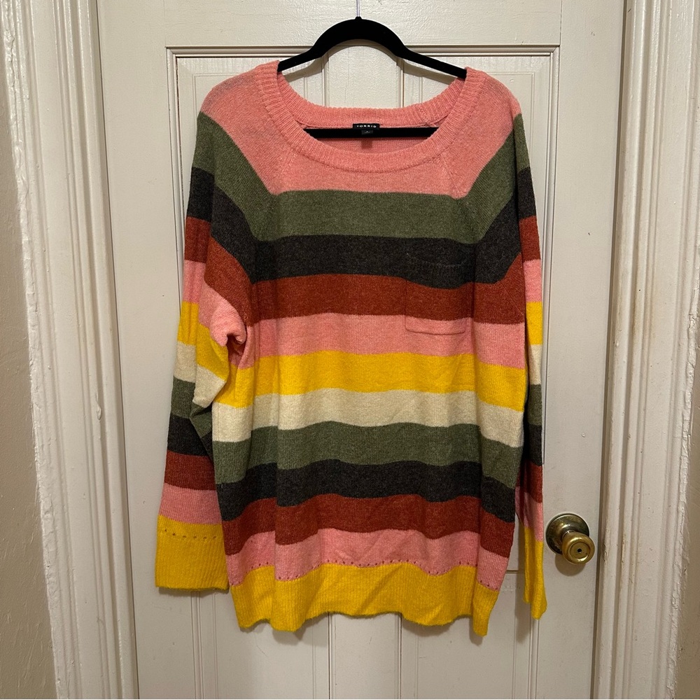TORRID Striped Oversized Sweater